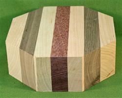 Bowl #404 - Cherry, Black Walnut & Purpleheart Striped Segmented Bowl Blank ~ 6" x 2" ~ $24.99